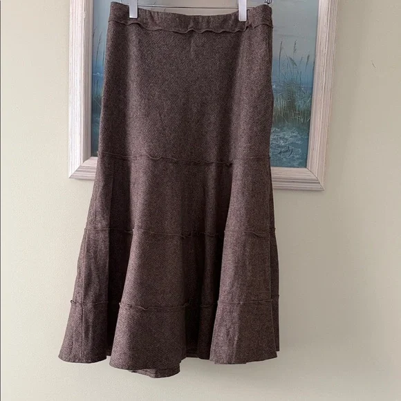 Luisa Cerano Chic Brown A-Line Women's flare wool blend  Skirt size 6 - Picture 12 of 14